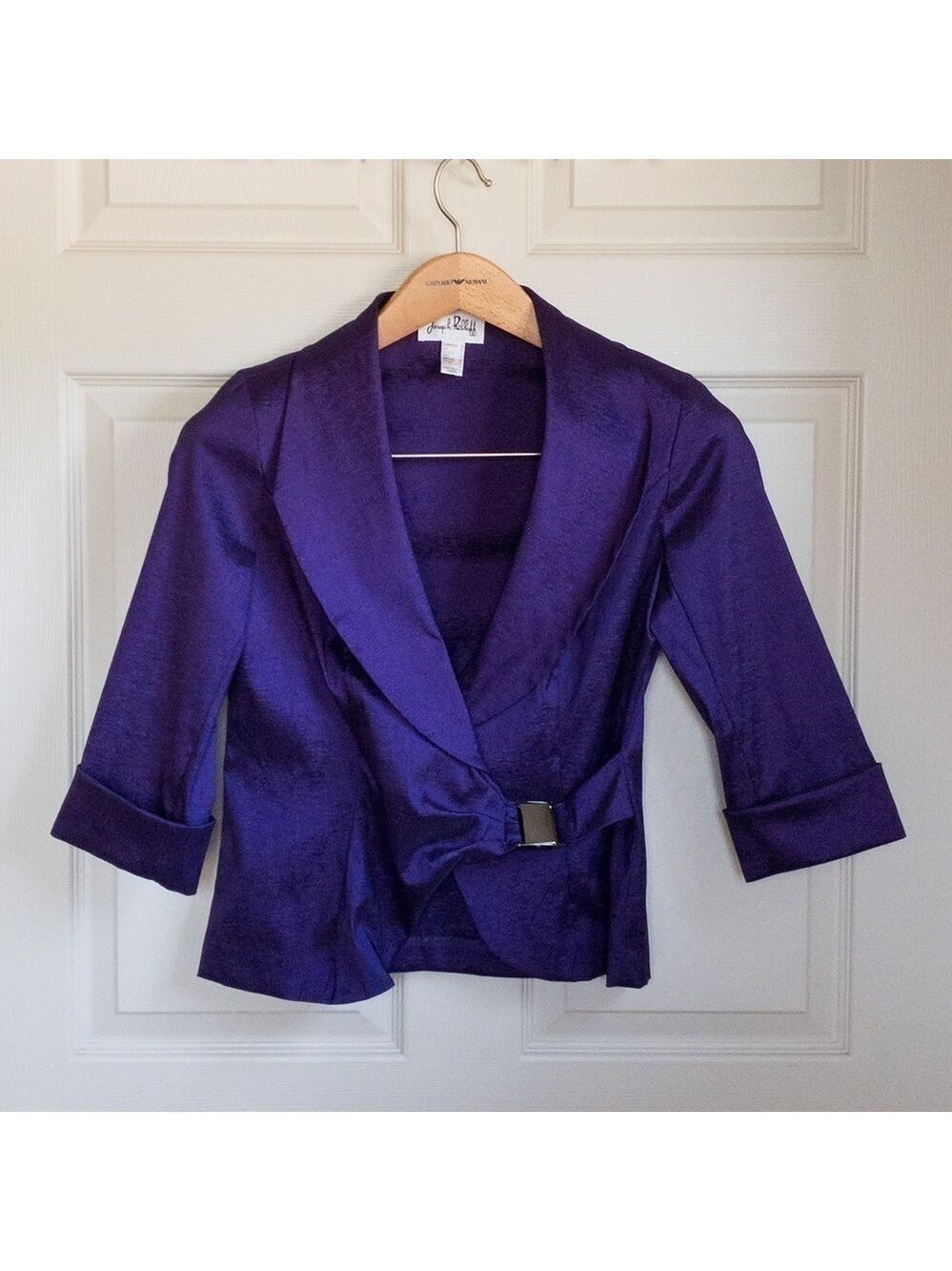 Vintage Joseph Ribkoff Deep Purple Blazer Jacket Coat Womens Size 10